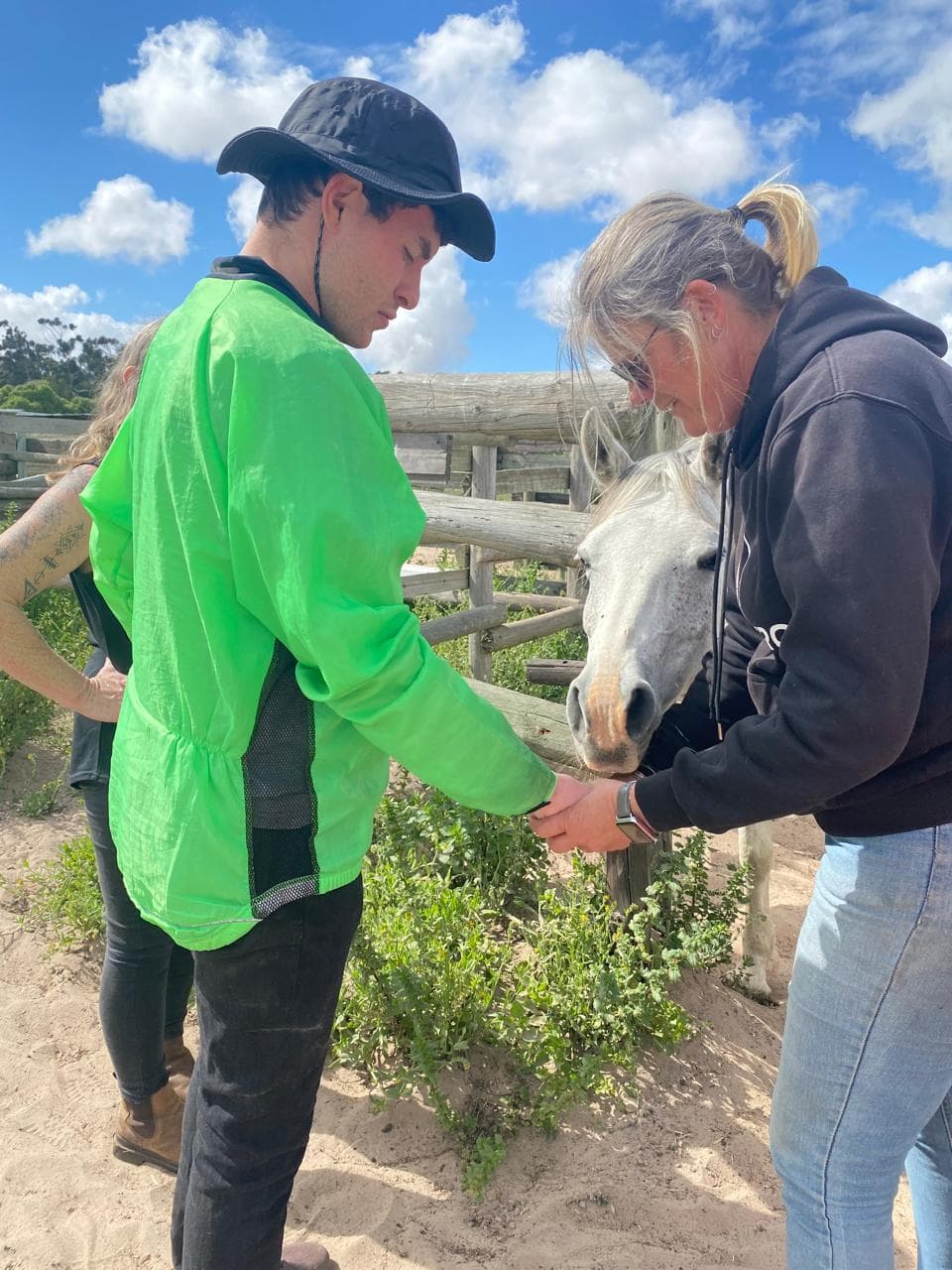 resident with a horse